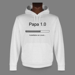 Uomo Sweat bianco a cappuccio - Papa 1.0