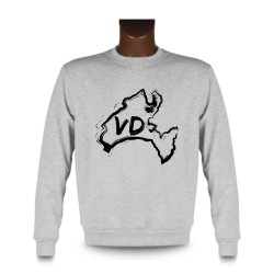 Uomo Sweatshirt - Vaud confini pennello e lettere VD, Ash Heater