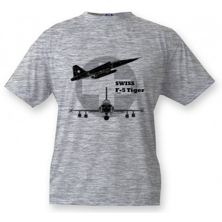 Bambini T-shirt - aereo da caccia - Swiss F-5 Tiger, Ash Heater