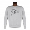 Men's Sweatshirt -  Jura brush borders and JU letters, Ash Heater