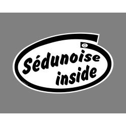 Sticker humoristique - Sédunoise inside - pour voiture