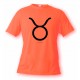 Women's or Men's astrological sign T-shirt - Taurus, Safety Orange