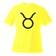 Women's or Men's astrological sign T-shirt - Taurus, Safety Yellow