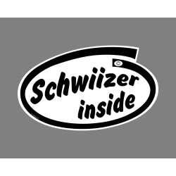 Sticker humoristique - Schwiizer inside - pour voiture