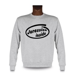 Men's Funny Sweatshirt -  Jurassien inside, Ash Heater