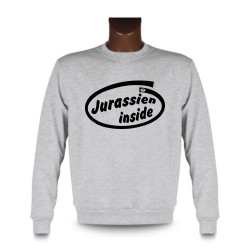 Uomo Funny Sweatshirt -  Jurassien inside, Ash Heater