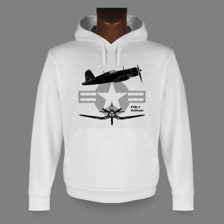 Kapuzen Jagdflugzeug Sweatshirt - F4U-1 Corsair, für Damen und Herren