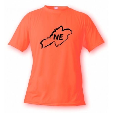 Donna o Uomo T-Shirt - Neuchâtel confini e lettere NE, Safety Orange