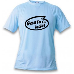 Men's Funny T-Shirt - Gaulois Inside, Blizzard Blue