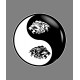 Sticker - Yin-Yang - Tête de Lion Tribal - pour voiture, notebook ou smartphone