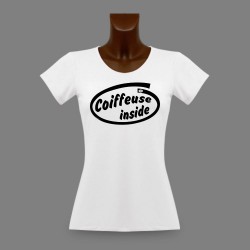 T-Shirt humoristique dame slim - Coiffeuse Inside