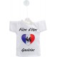 Mini T-shirt - Fière d'être Gauloise - Coeur - pour votre voiture