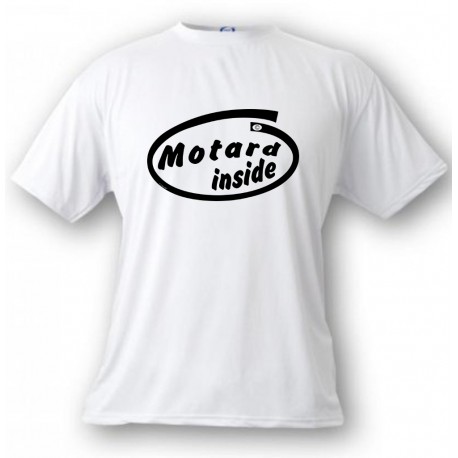 Uomo Funny T-Shirt - Motard Inside, White