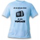 Uomo Funny T-Shirt - Vintage Televisione, Blizzard Blue