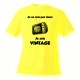 Uomo Funny T-Shirt - Vintage Televisione, Safety Yellow