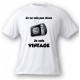Herren Humoristisch T-Shirt - Vintage Fernsehen, White