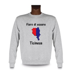 Herren Funny Sweatshirt - Fiero di essere Ticinese, Ash Heater