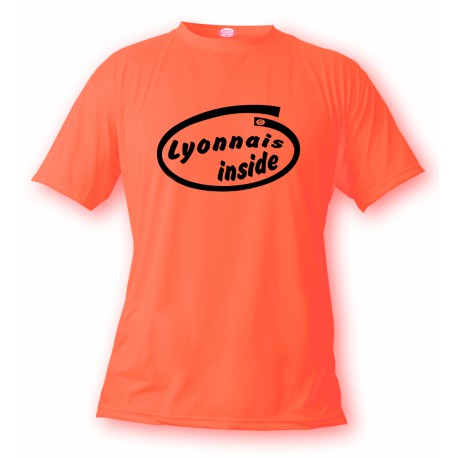 Men's Funny T-Shirt - Lyonnais Inside, Safety Orange