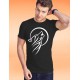 Baumwolle T-Shirt - Tribal Moon Wolf, 36-Schwarz