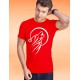 Baumwolle T-Shirt - Tribal Moon Wolf, 40-Rot