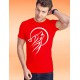 Men's cotton T-Shirt - Tribal Moon Wolf, 40-Red