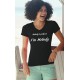 T-shirt FOTL coton Dame - Nobody's perfect, 36-Noir