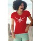 T-shirt coton Dame - Clé de Sol tribal, 40-Rouge