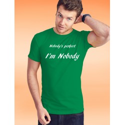 Men's Funny cotton T-Shirt - Quote - Nobody's perfect, 47-Kelly Green