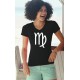 Women's cotton T-Shirt - Virgo astrological sign, 36-Black