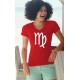 T-shirt coton Dame - signe astrologique Vierge, 40-Rouge