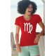 T-shirt coton Dame - signe astrologique Vierge, 40-Rouge