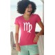 Frauen Baumwolle T-Shirt - Sternbild Jungfrau, 57-Fuchsia