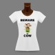 Women's slinky T-Shirt - Beware of Cow