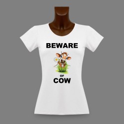 Donna slim T-shirt - Beware of Cow