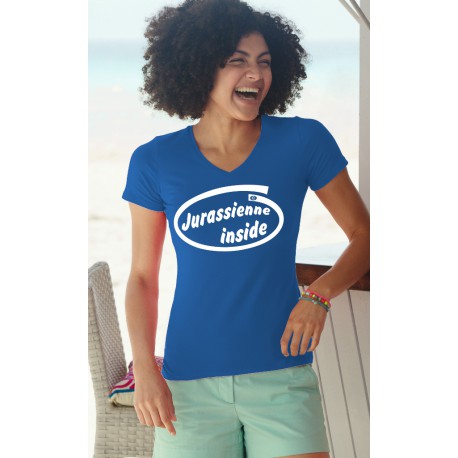 Women's FOTL cotton T-Shirt - Jurassienne Inside,  51-Royal Blue