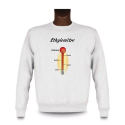 Herren Sweatshirt - Ethylomètre valaisan, White