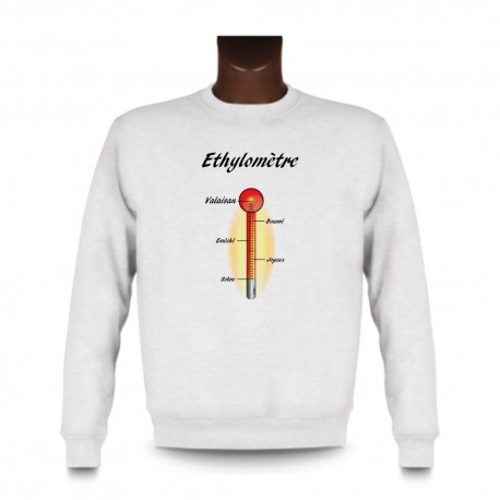 Men's Sweatshirt -  Ethylomètre valaisan, White