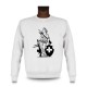 Men's funny Sweatshirt - New Dame Helvetia, White