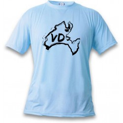 Donna o Uomo T-Shirt - Vaud confini e lettere VD, Blizzard Blue