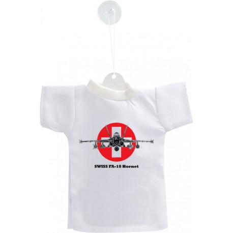 Mini T-shirt - aereo da caccia - Swiss FA-18 Hornet - versione colore, per automobile