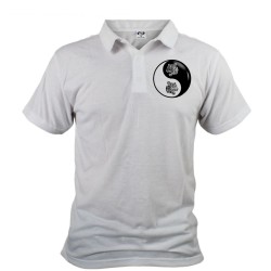 Uomo Polo Shirt - Yin-Yang - Testa di Tigre Tribale, Davanti