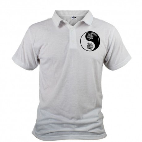 Polo shirt homme - Yin-Yang - Tête de tigre Tribal, Devant