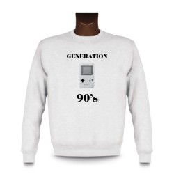 Men's Funny Sweatshirt - Generation nineties, White