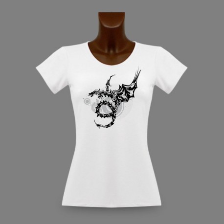 Women's slinky Fashion T-Shirt - Tribal Dragon Universe