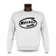 Herren Funny Sweatshirt - Mécano inside, White