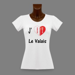 T-Shirt mode slim dame - J'aime le Valais