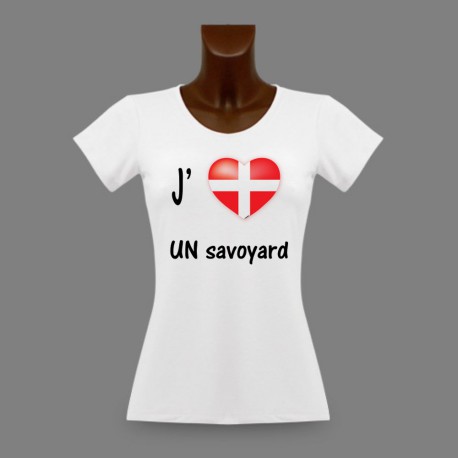 Frauen Moden Slim T-shirt - J'aime UN Savoyard