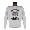 Men's Funny Sweatshirt - Vintage Flower Power, Ash Heater