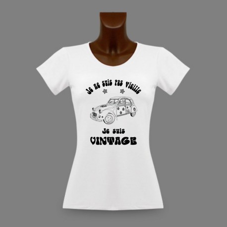 T-Shirt mode dame humoristique - Vintage Hippie Deuche