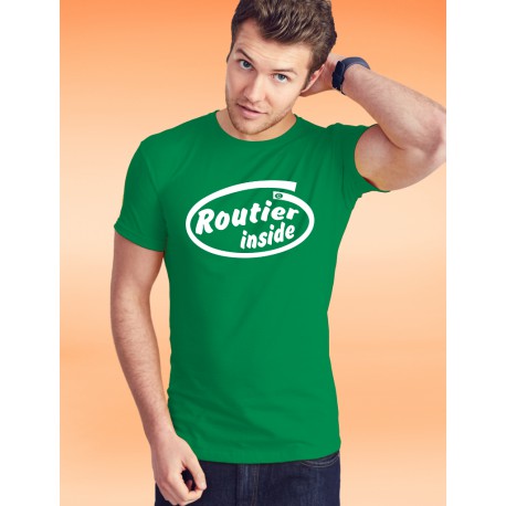 Uomo Moda cotone T-Shirt - Routier inside, 47-Verde Prato